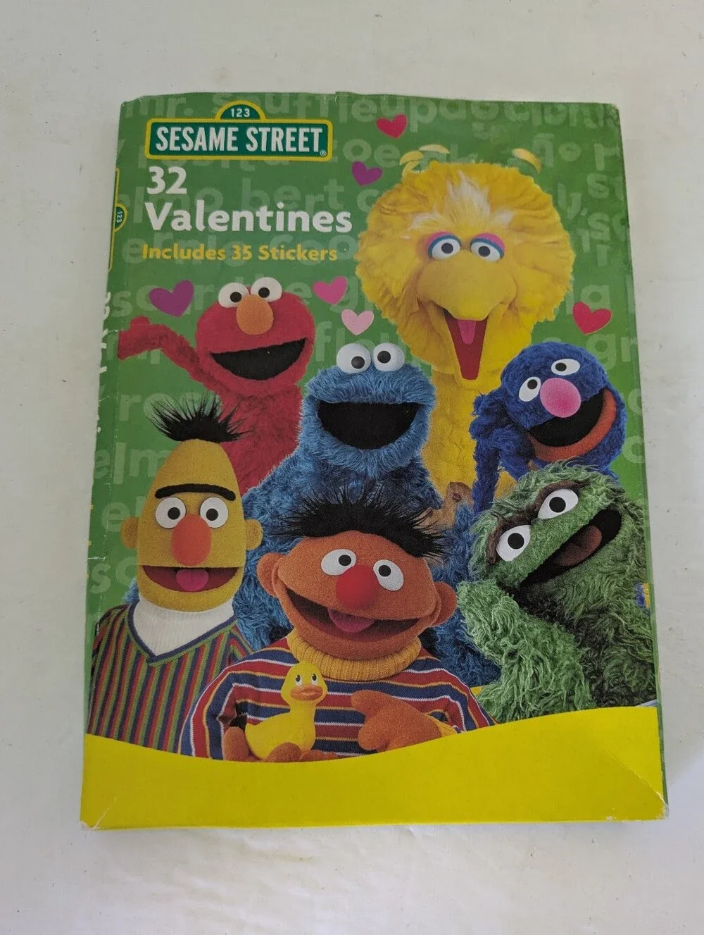 Sesame Street Valentines Cards Open Box 24 Cards 35 Stickers 2010 Vintage
